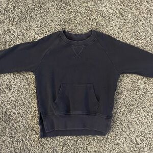 Worn Navy Blue Little Bipsy pocket pullover, 18-24 months.